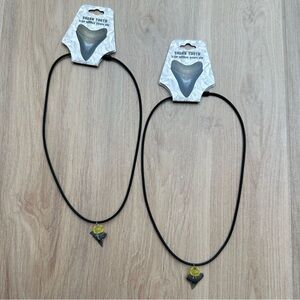Real Shark Tooth Pendant Surfer Necklace FOSSIL WARE Beach New- 2 PACK
